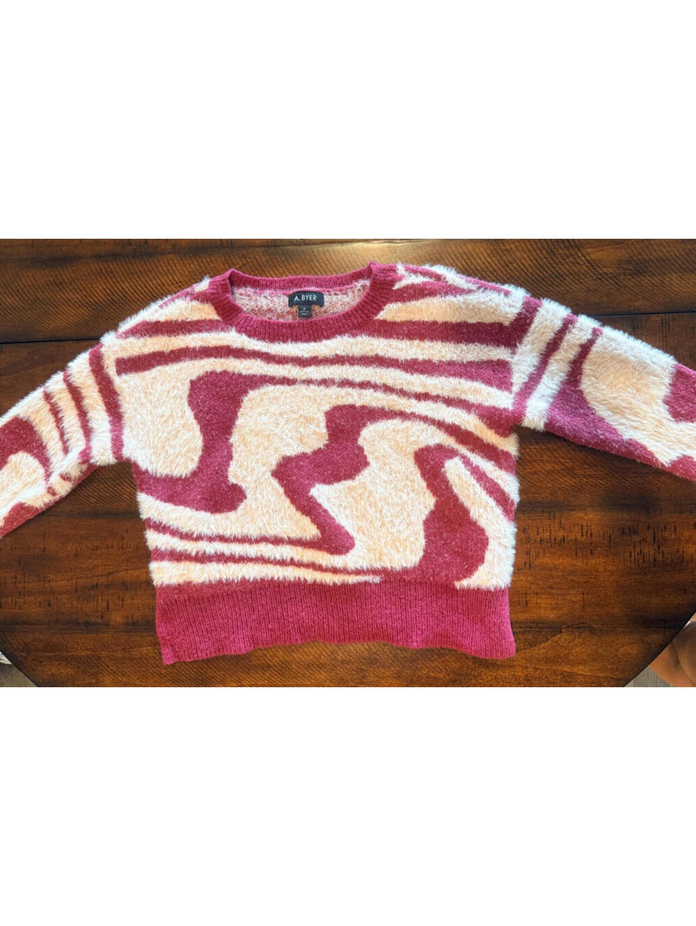 A. Byer Pullover Sweater Swirl Pattern Long Sleeve, Size Medium